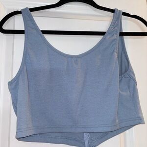 Blue crop top with corset details